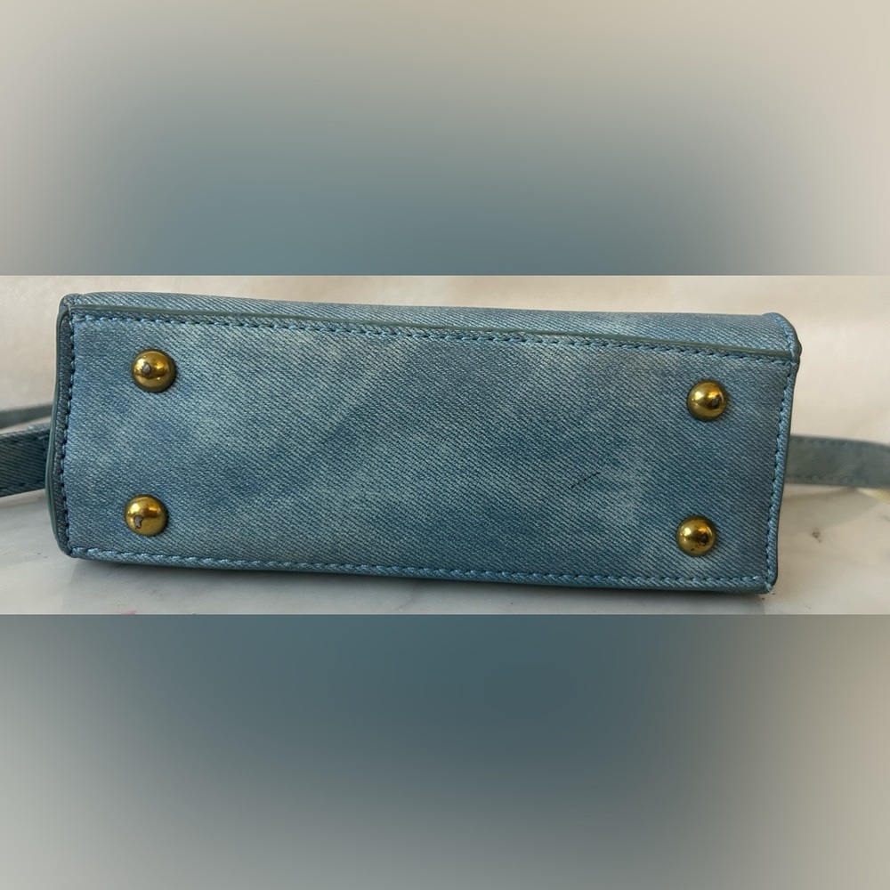 BRANDON BLACKWOOD EST END SYSTEMIC RACISM DENIM CANVIS MINI TOTE. RARE FIND. - Picture 7 of 8